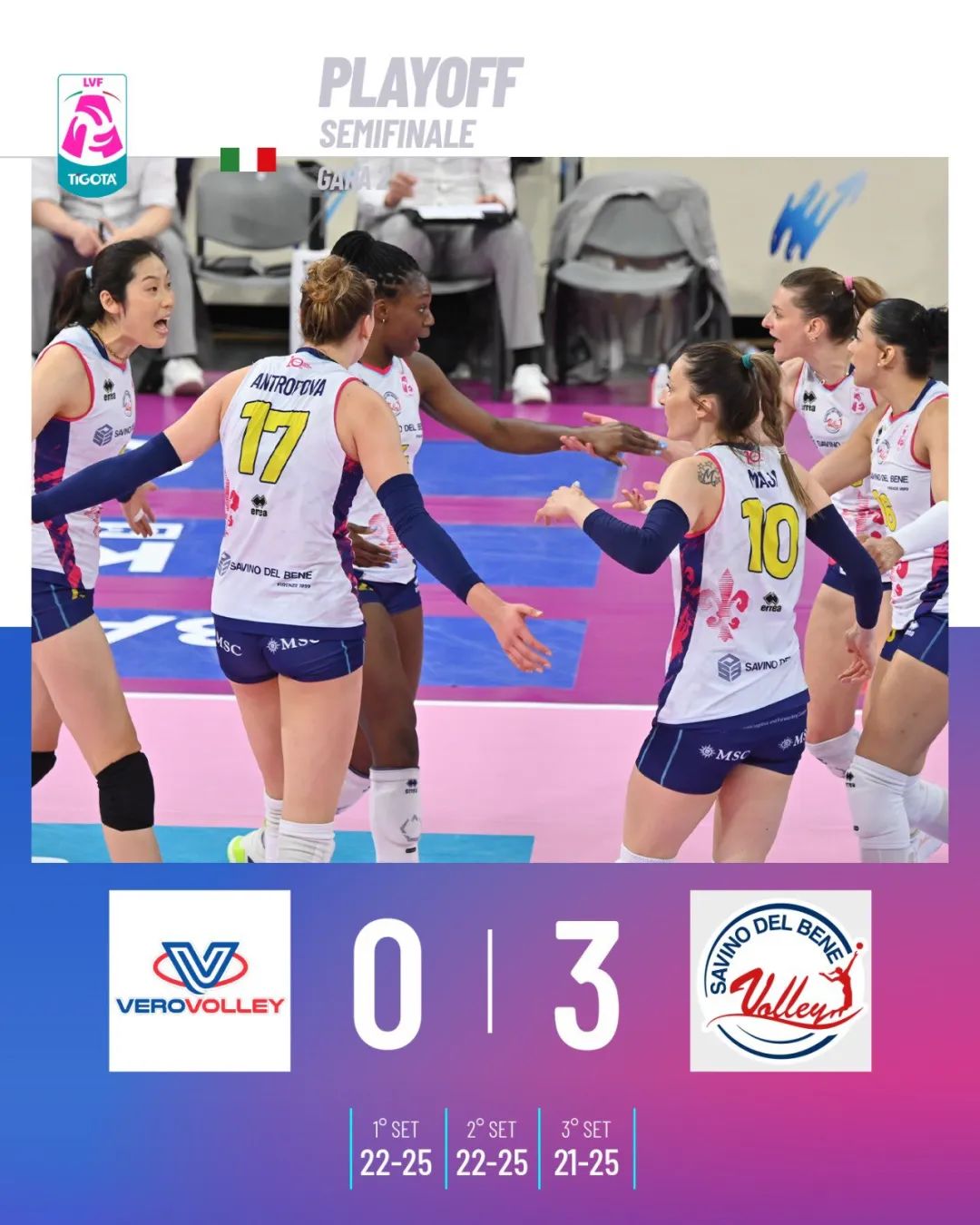 朱婷15分领衔斯坎迪奇，历史性晋级意大利女排联